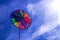 Rainbow lgbt pride spinning pinwheel. Symbol of sexual minorities, gays and lesbians.