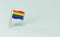 Rainbow LGBTQ flag. Gay pride month symbol concept. Isolated on pastel green background with copy space. 3D rendering