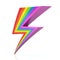 Rainbow lightning bolt icon 3d illustration