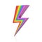 Rainbow lightning icon 3d illustration