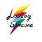 Rainbow Lightning. LGBT pride or rainbow flag with a heart pattern. Gay flag colored illustration