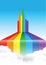 Rainbow line cloud background