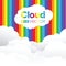 Rainbow line cloud background