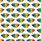 Rainbow lips seamless pattern. LGBT pride month background. Vector template for wrapping paper, wallpaper, fabric, etc