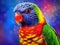 Rainbow Lorikeet  Made With Generative AI illustration