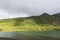 Rainbow. Lower Multinskoe lake, Altai mountains. Russia. Autumn