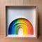 Rainbow made of paper, traditional papercut paper crafted handmade decoration children illustration