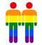 Rainbow Male Sign. LGBT Gay Rainbow Pride Symbol. The Concept of Same-sex Homosexual Relationships