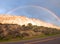 Rainbow at Mammoth Hot Springs in Yellowstone National Park in Wyoming United States