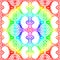 Rainbow mandala hearts seamless pattern