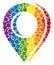 Rainbow Map marker shadow Mosaic Icon of Round Dots