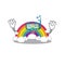 Rainbow mascot design concept wearing diving glasses