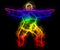 Rainbow master samurai with aura - silhouette