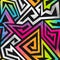 Rainbow maze seamless pattern