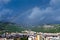 Rainbow Mediterranean town landscape