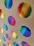 Rainbow metallic dot pattern