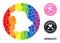 Rainbow Mosaic Hole Circle Map of Germany and Love Grunge Seal for LGBT