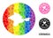 Rainbow Mosaic Hole Round Map of Crimea and Love Scratched Seal for LGBT