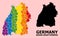 Rainbow Mosaic Map of Baden-Wurttemberg State for LGBT