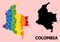 Rainbow Mosaic Map of Colombia for LGBT