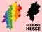 Rainbow Mosaic Map of Hesse State for LGBT