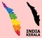 Rainbow Mosaic Map of Kerala State for LGBT