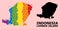 Rainbow Mosaic Map of Lombok Island for LGBT