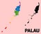 Rainbow Mosaic Map of Palau Islands for LGBT