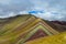 Rainbow mountain Siete Colores near Cuzco