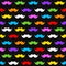 Rainbow Moustaches on Black Seamless Background