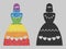 Rainbow Muslim bride Composition Icon of Spheric Dots