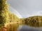 A Rainbow near a beautiful lake