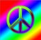 Rainbow neon peace sign