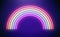 Rainbow neon vector illustration. Bright vector pride background. Colorful electric retro neon sign.
