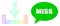 Rainbow Net Gradient Downloads Icon and Miss Message Bubble with Shadow