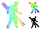 Rainbow Net Gradient Forbidden Walking Man Icon