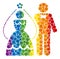 Rainbow Newlyweds Composition Icon of Spheric Dots