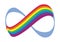 Rainbow and number 8, symbolizes infinity, vector logo