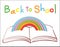 Rainbow over the book back to school