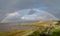 Rainbow over the Bristol channel with yachts