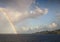 Rainbow over caribbean sea