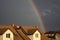 Rainbow over the cottage roof