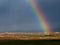 Rainbow over field. Ireland.