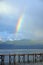 Rainbow over Great lake prespa, macedonia