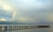 Rainbow over Great lake prespa, macedonia