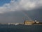 Rainbow over Haydarpasa Train Station in Istanbul,