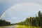 Rainbow over highway