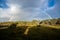 Rainbow over horizon in Tasmania, Australia.