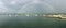 Rainbow over Little Neck Bay at Bayside Marina in New York