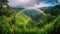 Rainbow Over Lush Green Valley